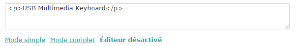 Éditeur HTML en mode texte en clair