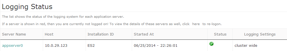Logging Status