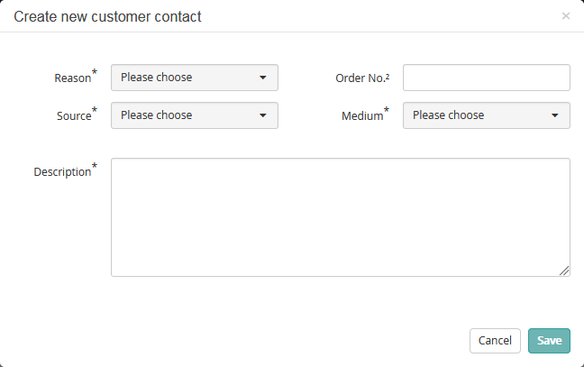 Adding a new customer contact