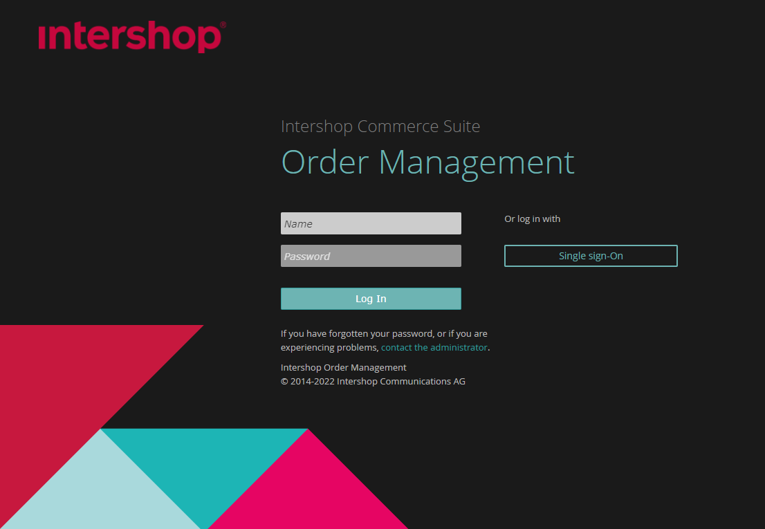 Order Management Tool login page with Single sign-on button