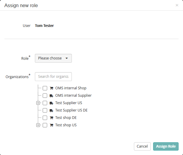 Creating a new role assignment